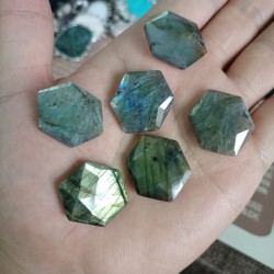 约25x20毫米闪光石六边形六芒星切面裸石