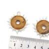 Approx 39mm Picture Jasper Brutalist Y2k Handmade Soldered Spiky Thorns Bubble Claw Coin Shape Organic Claws Pendant For Women