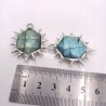 约48mm焊锡六芒星六边形切面闪光石吊坠